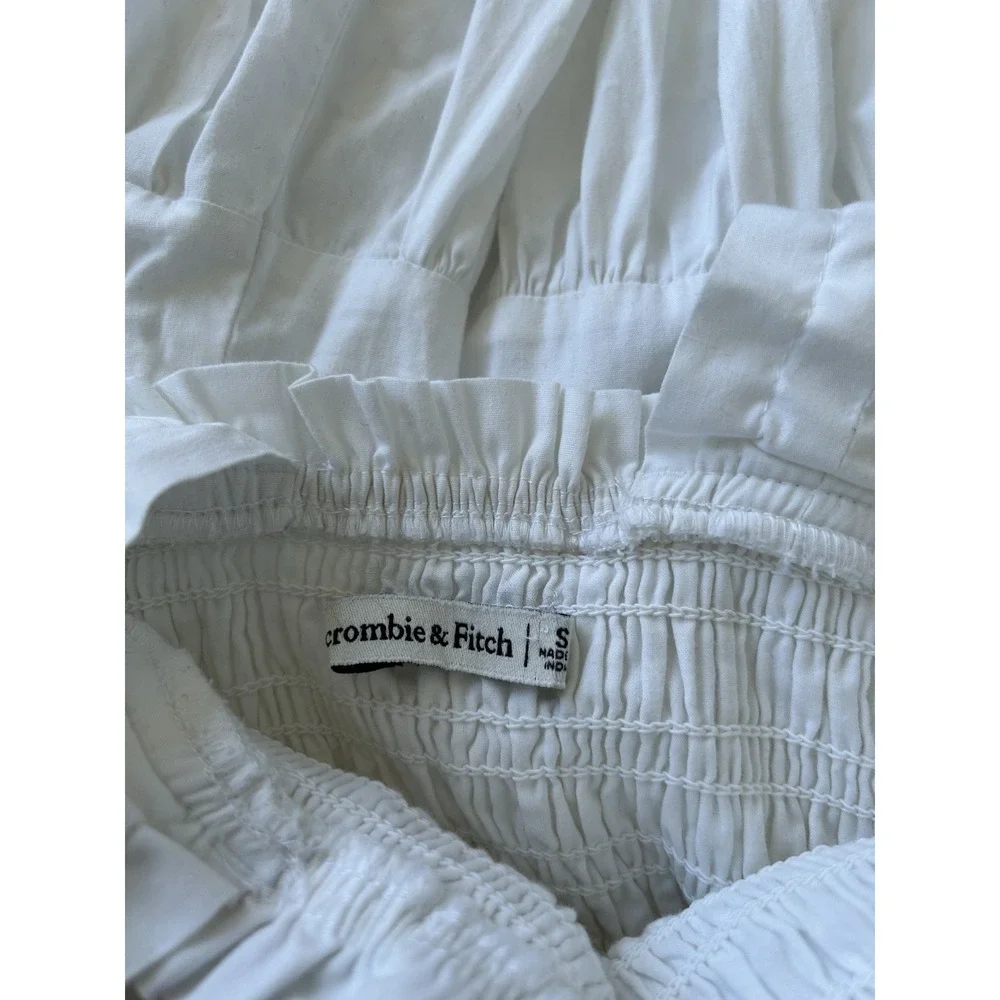 Abercrombie Sydney Smocked Tiered Maxi Dress White Cotton S Cottagecore Nap